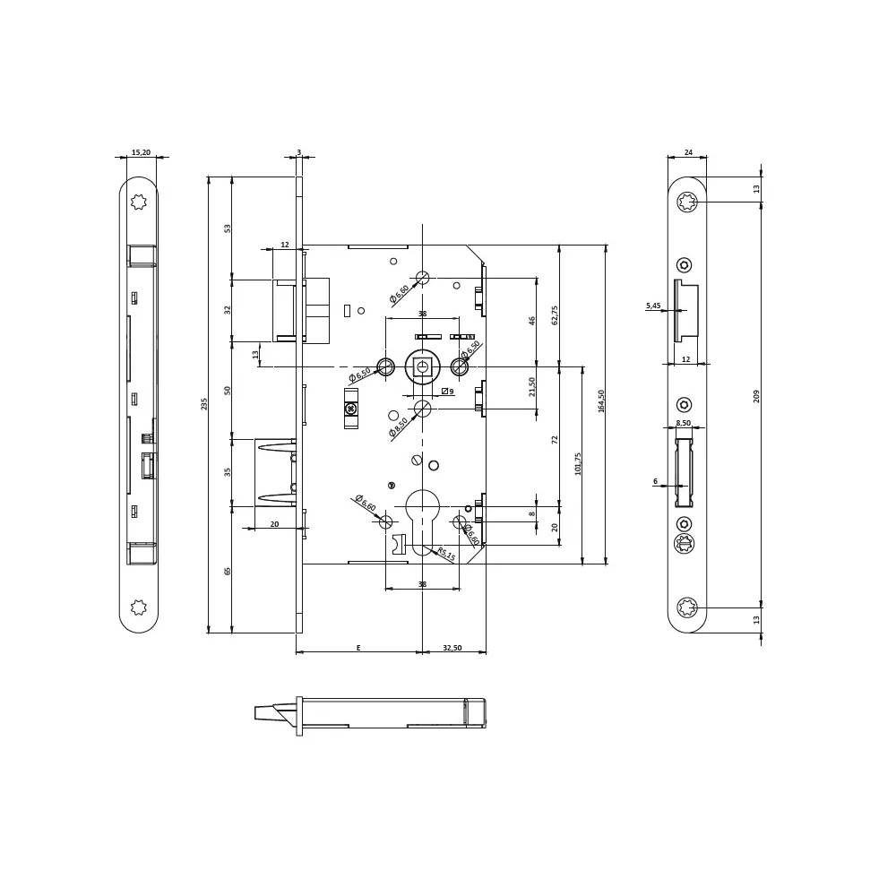 Zamek przeciwpozarowy z funkcja paniczna D